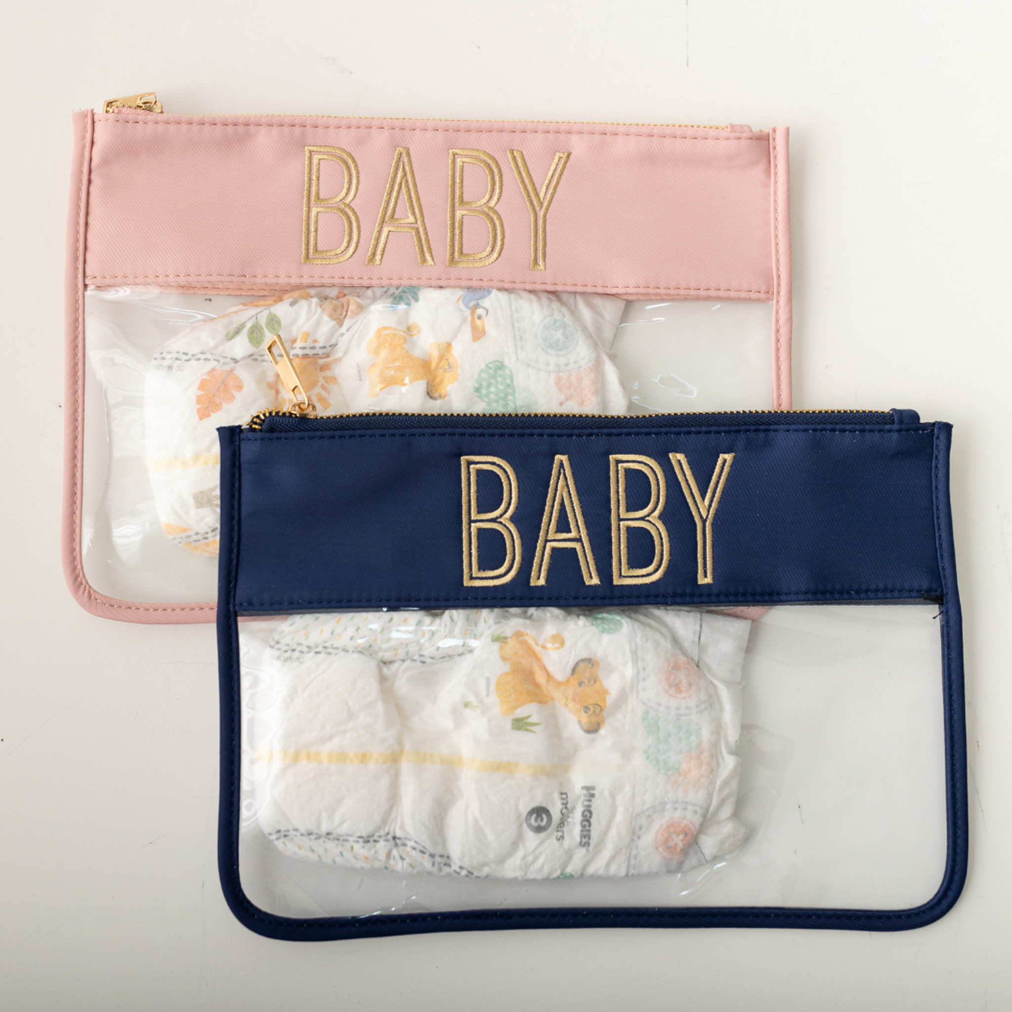 Baby Embroidered Clear Flat Pouch