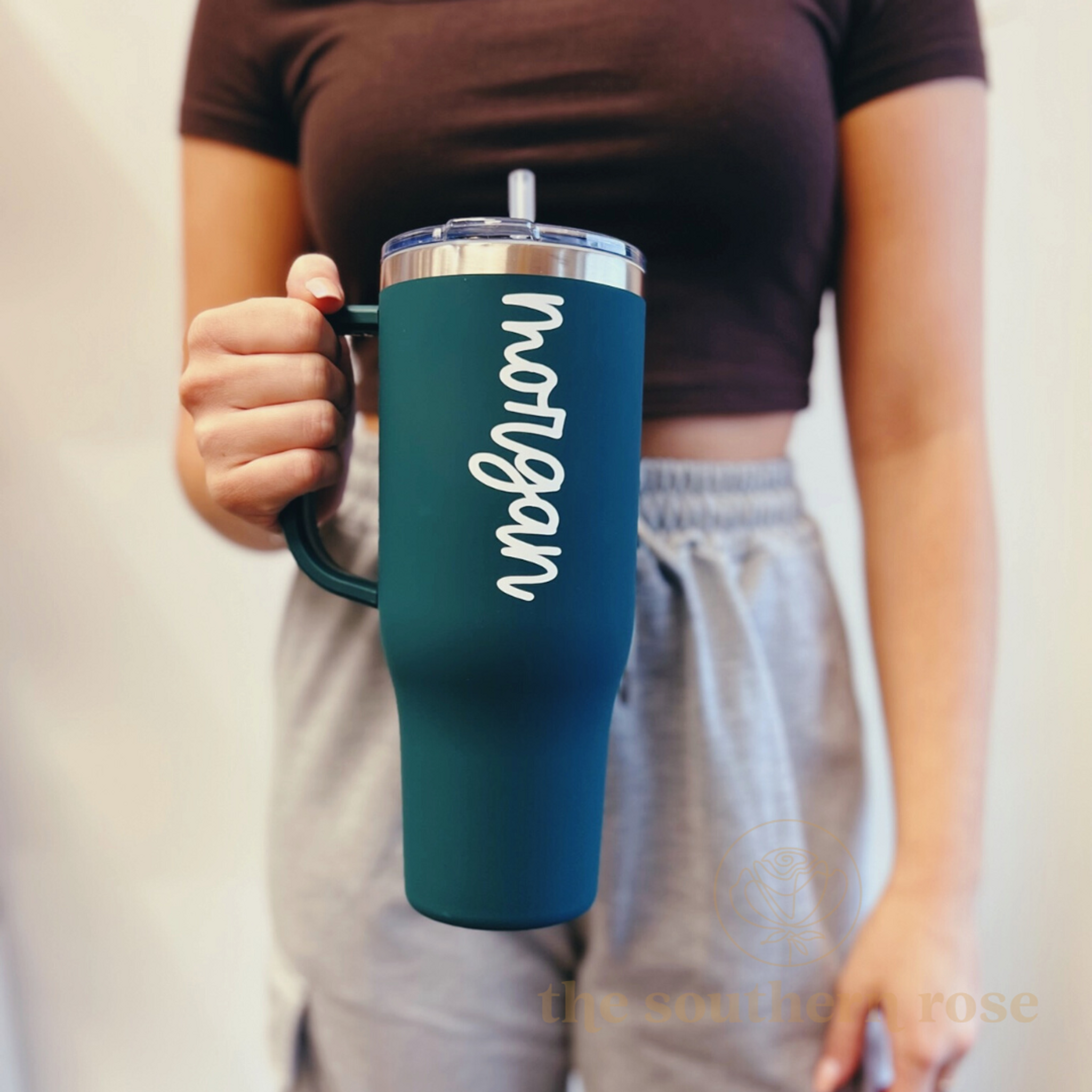 40 Oz Matte Handle Tumbler - Blue Slate