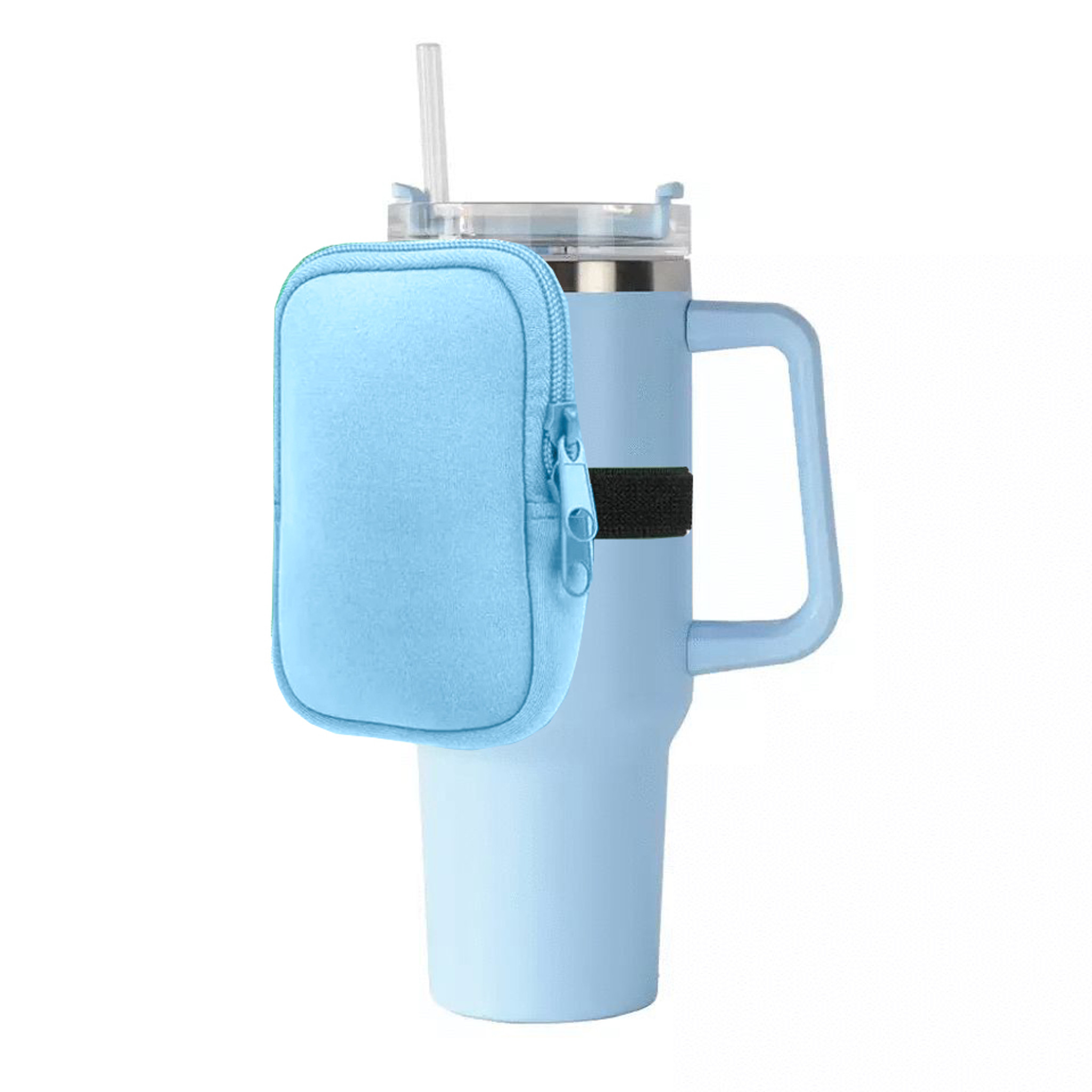 Light Blue Neoprene Tumbler Pouch