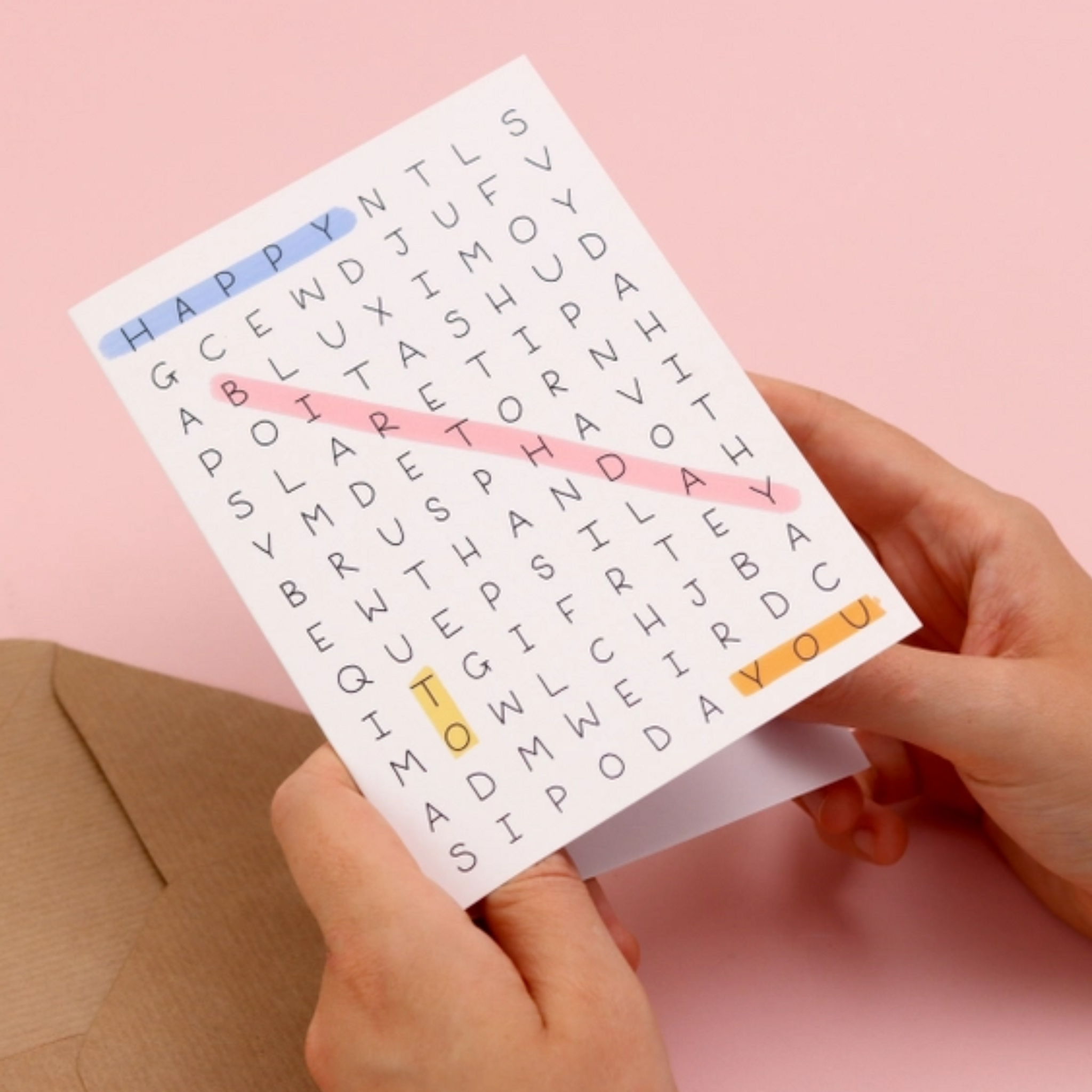 Happy Birthday Word Search Card