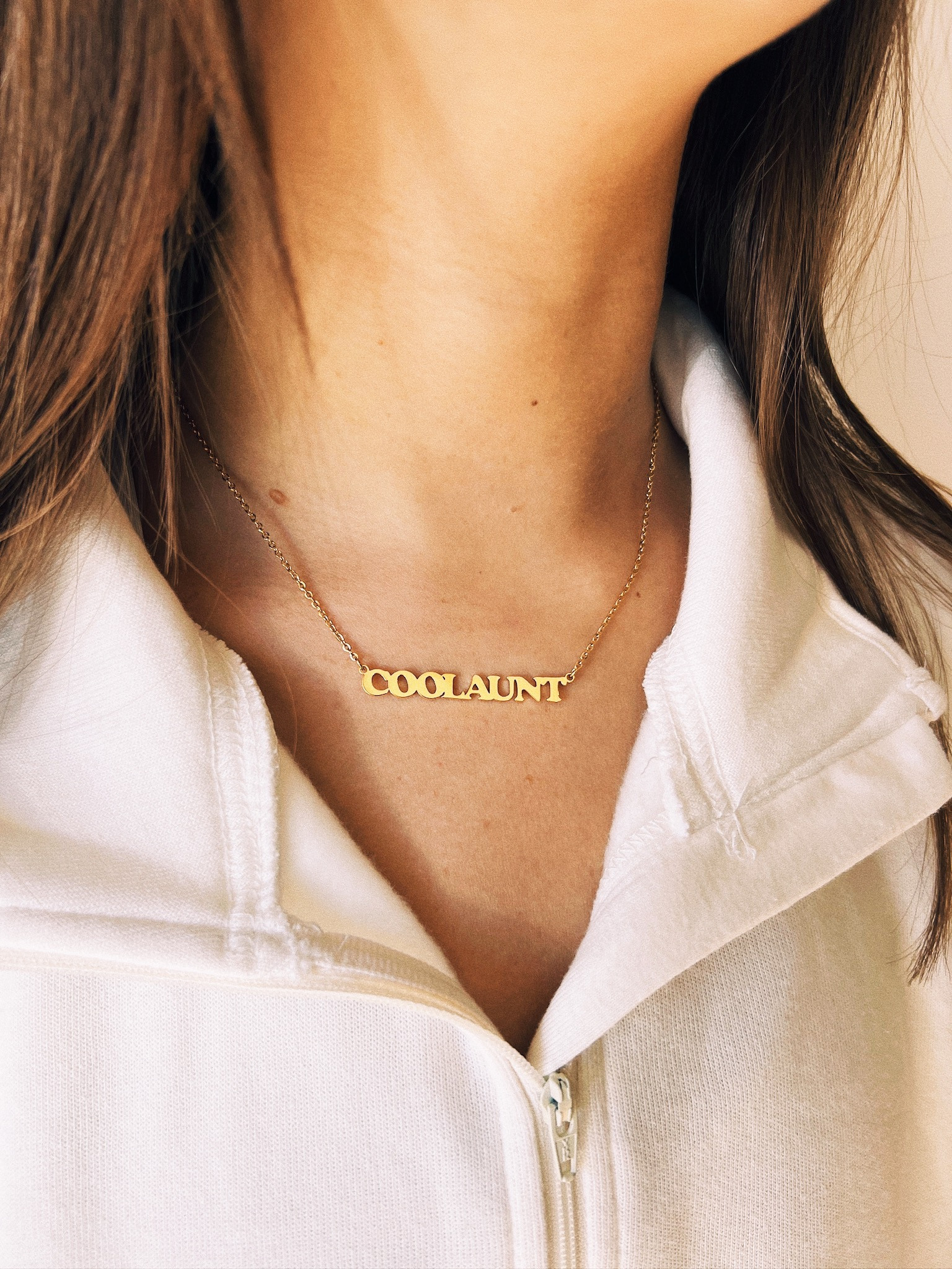 Cool Aunt Gold Metal Necklace