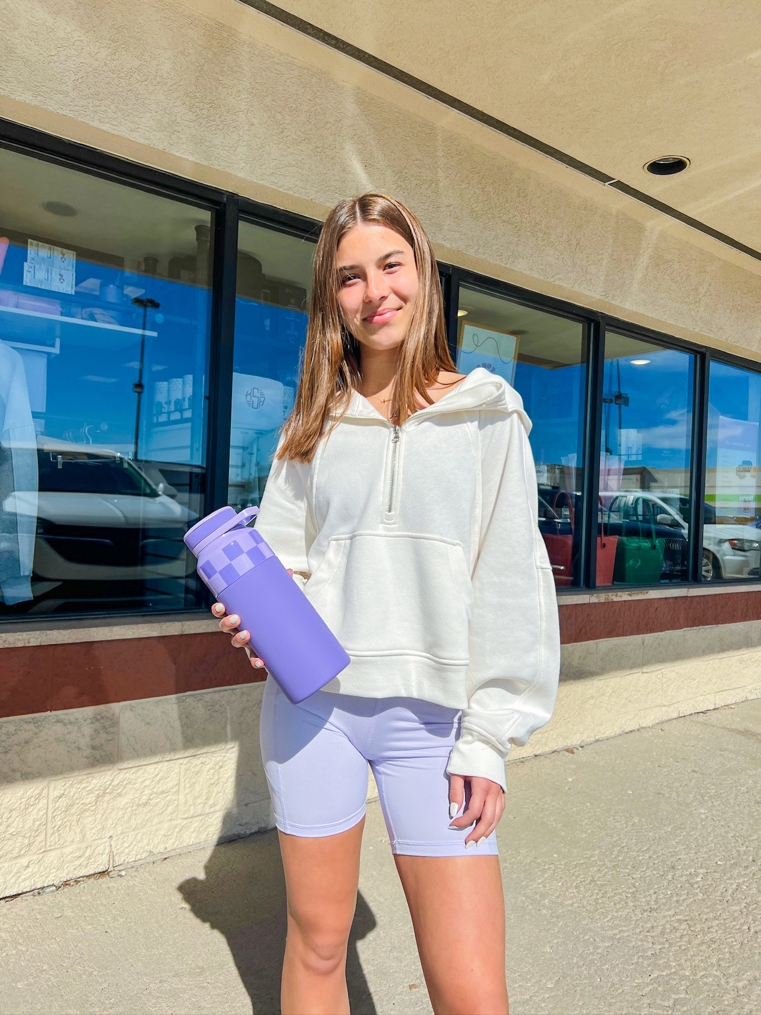 Lavender 6in Biker Shorts