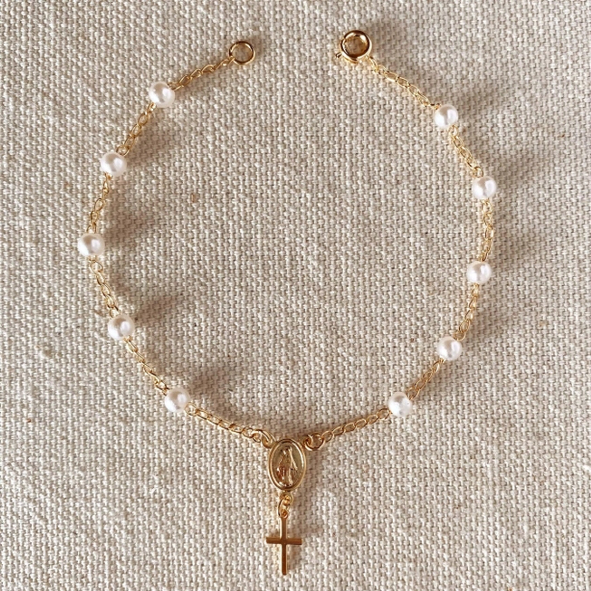 PEARL Gold Filled Rosary Bracelet