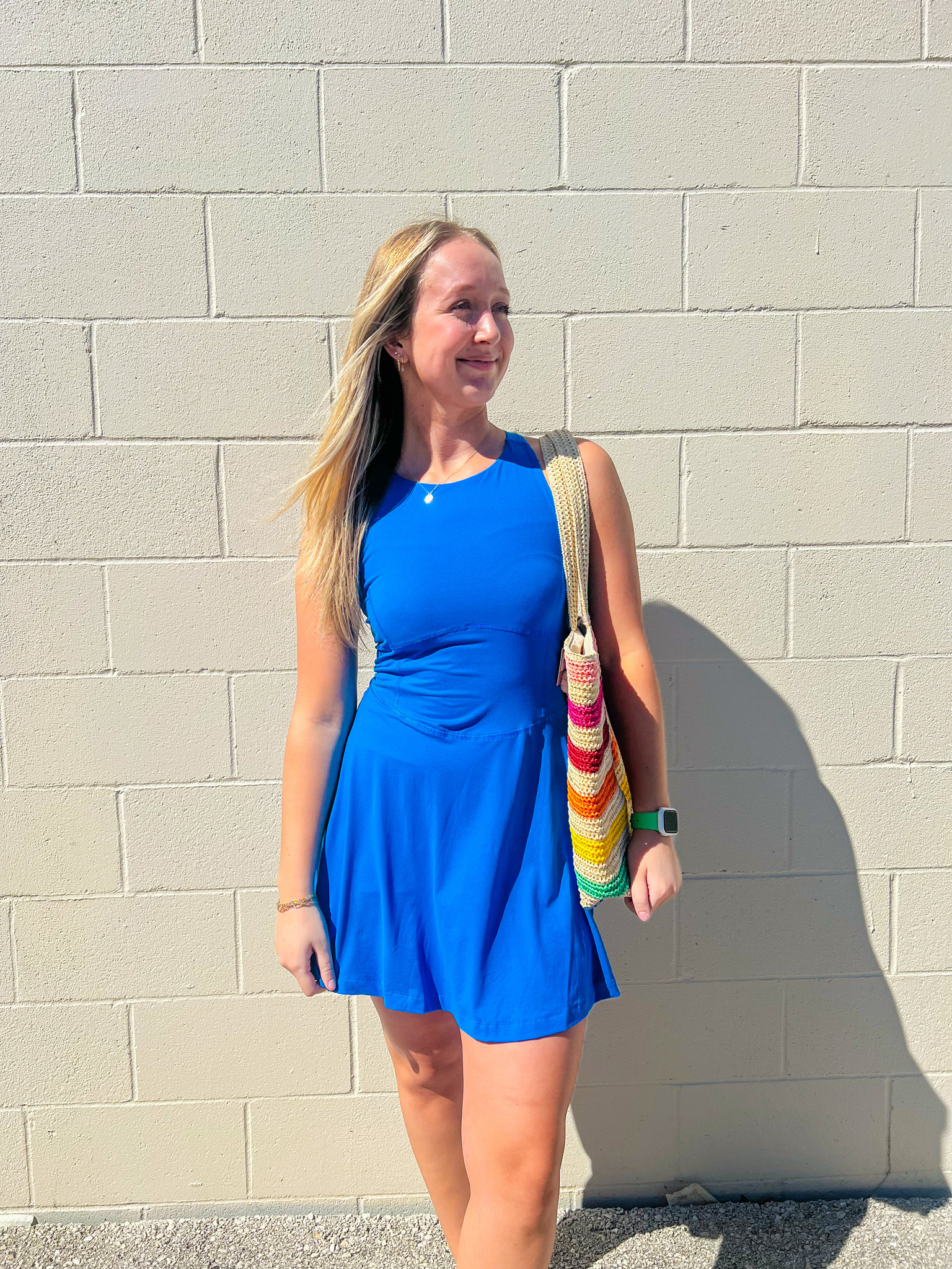 Sonic Blue Butter Keyhole Romper Dress