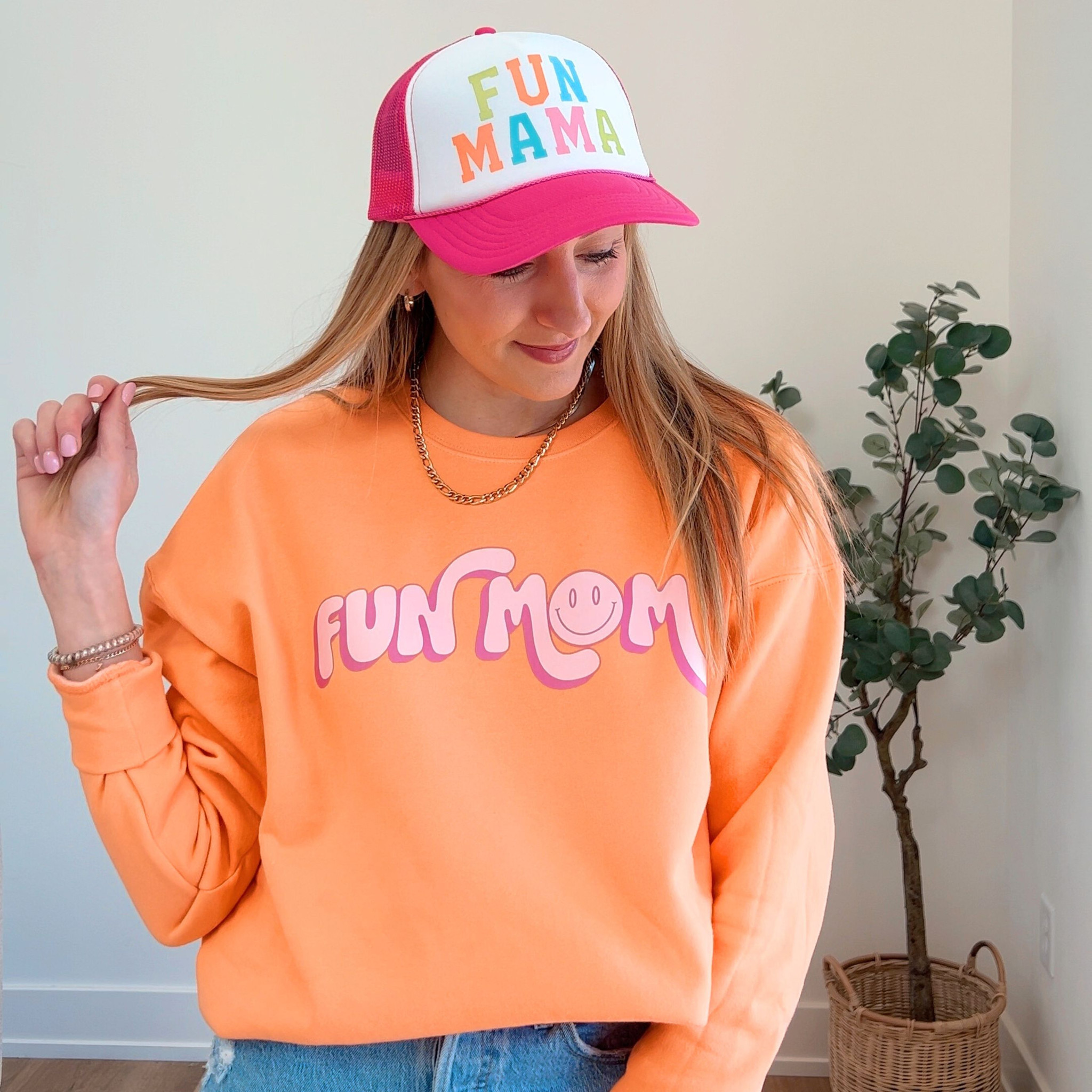 Fun Mom Bright Orange Sweatshirt