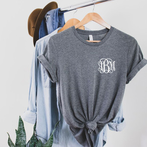 Heather Grey Monogrammed Tee