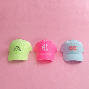 Neon Pink Monogrammed Hat