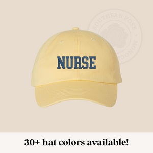 Custom 'Nurse' Embroidered Hat