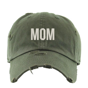 Distressed Baseball Hat - Olive