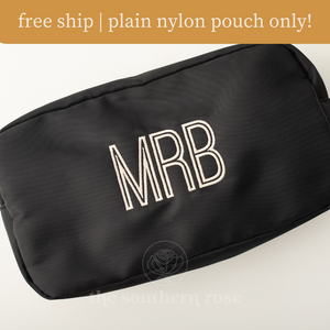 large nylon pouch cosmetic bag in black