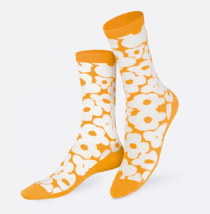 Orange Flower Power Socks