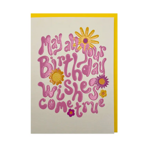 Pink Birthday Wishes Greeting Card -