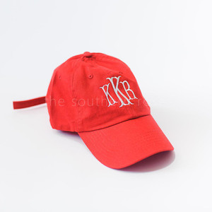 Red Monogrammed Hat