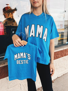 Mama Block High Lo Tee (Blue)