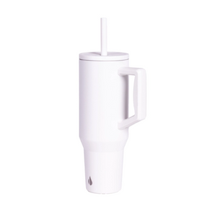 White 40oz Commuter Handle Tumbler