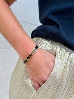 Black & Yellow Gameday Enamel Cuff Bracelet