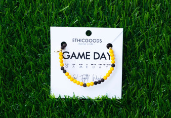 Morse Code Gameday Bracelet | Black & Yellow 