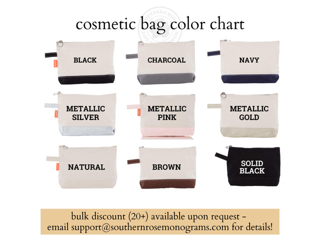 Modern Block Monogrammed Cosmetic Bag