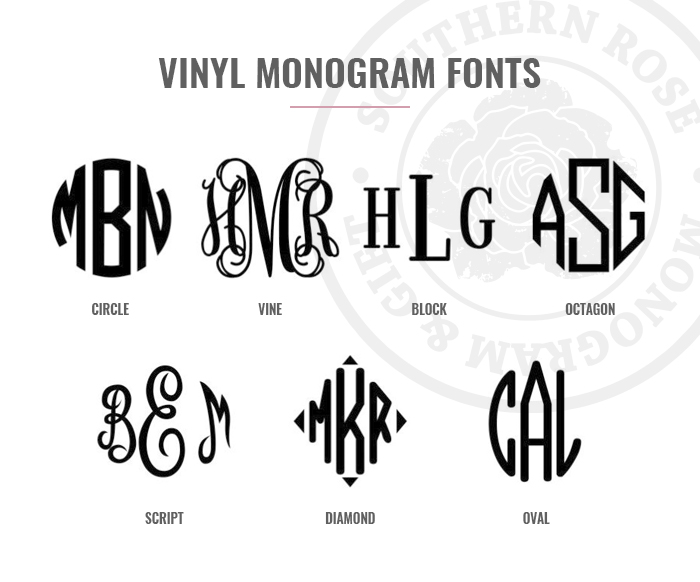 Vinyl Monogram Decal | The Southern Rose Monogram & Gifts