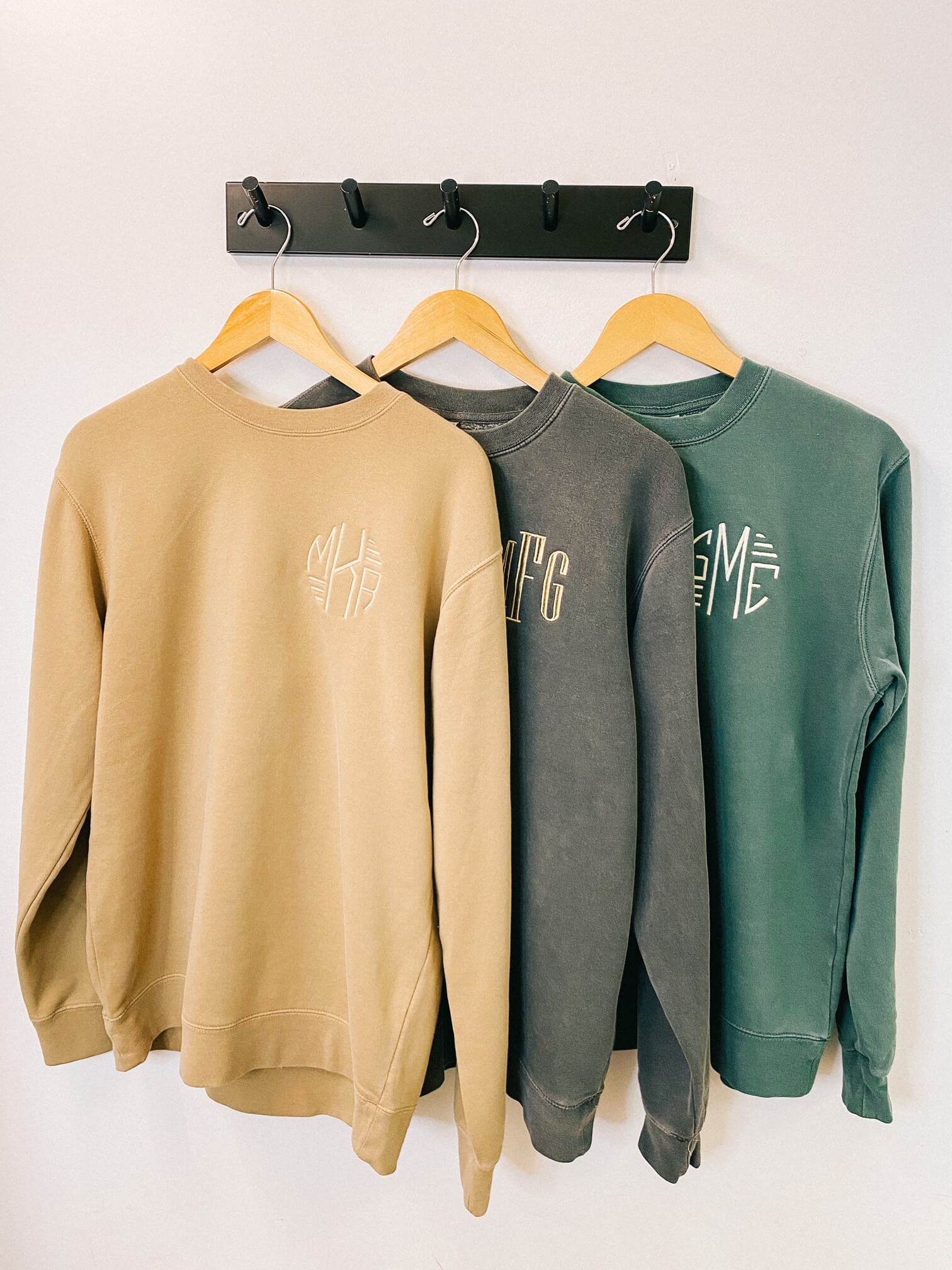 Tan Monogrammed Pigment Wash Sweatshirt