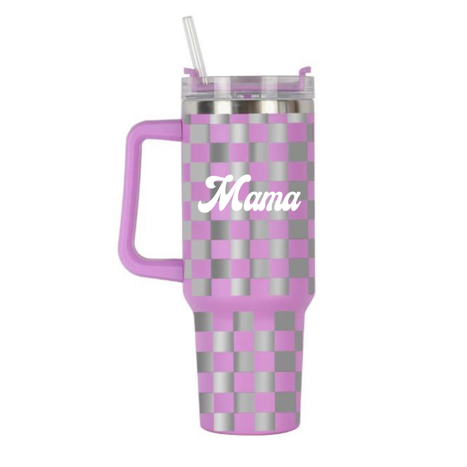 Purple Checkered Tumbler