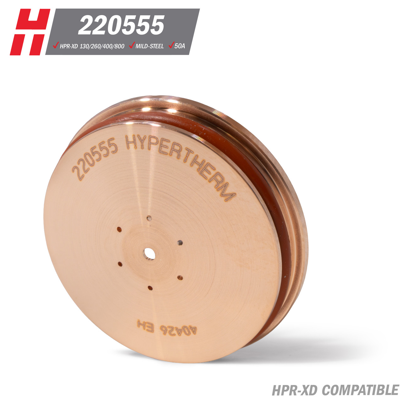 Hypertherm® HPR-XD® Shield Assembly: Mild Steel, 50A (220555)