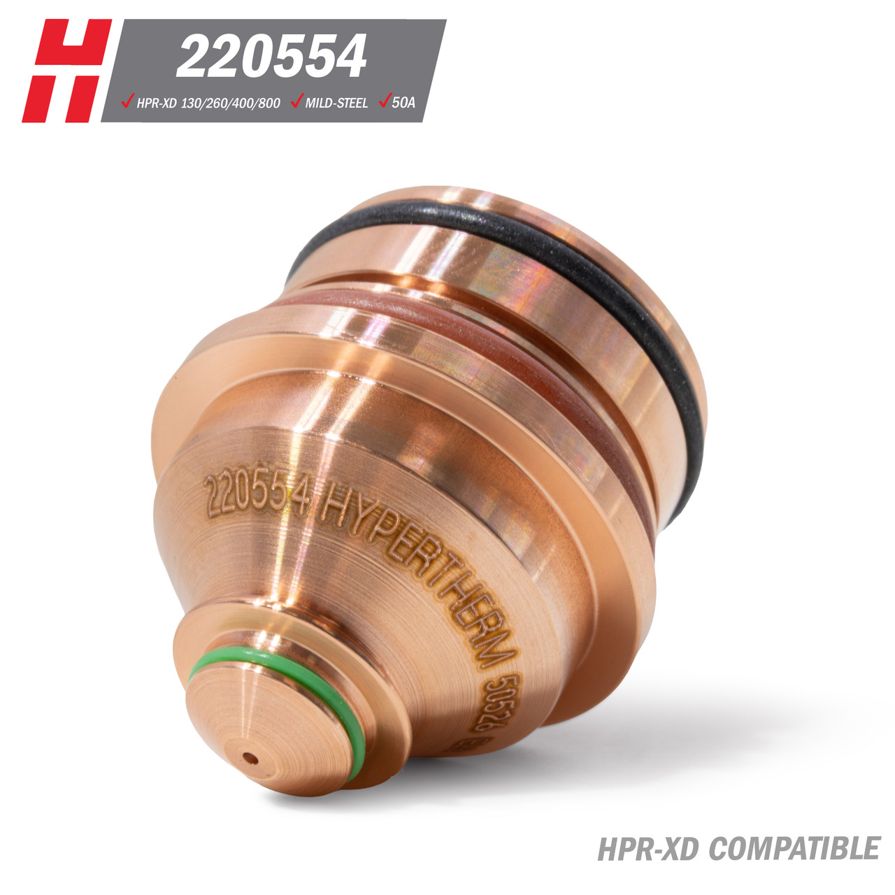 Hypertherm® HPR-XD® Nozzle: Mild Steel, 50A (220554)