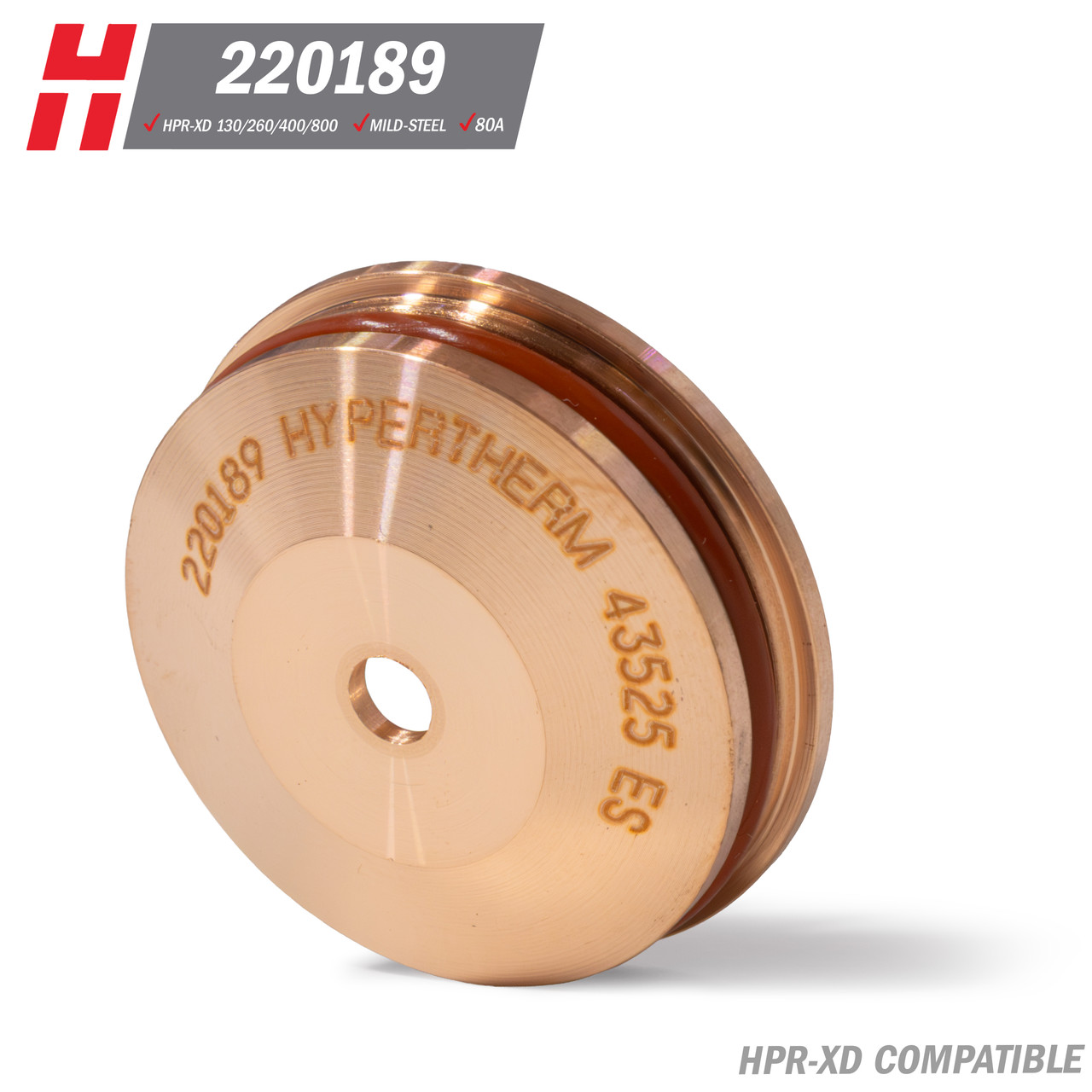 Hypertherm® HPR-XD® Nozzle: Mild Steel, 80A (220188) - Koike