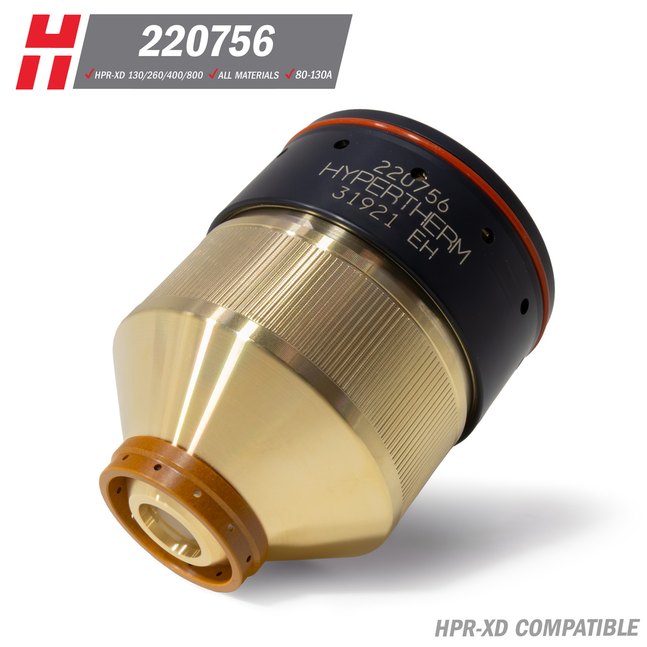 Hypertherm® HPR-XD® Nozzle Retaining Cap: Clockwise, 80-130A (220756)