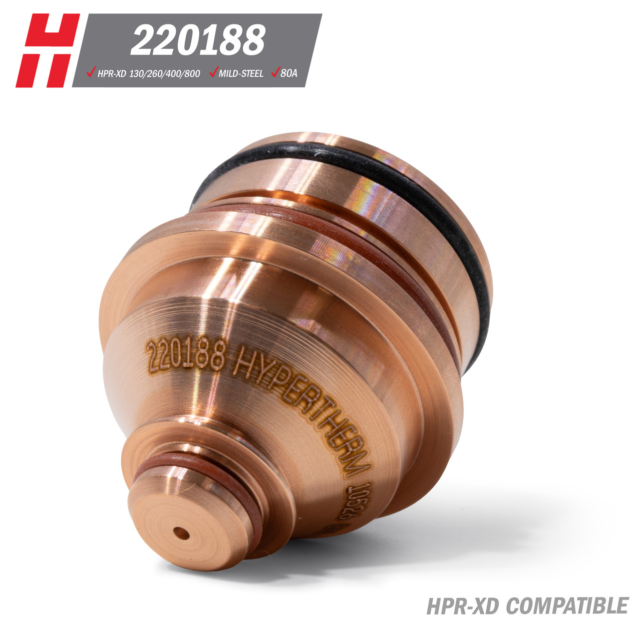 Hypertherm® HPR-XD® Nozzle: Mild Steel, 80A (220188) - Koike