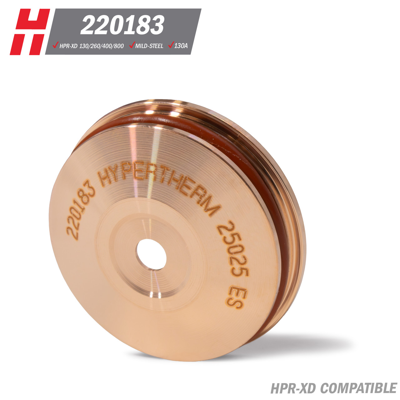 Hypertherm® HPR-XD® Shield Assembly: Mild Steel, 130A (220183)