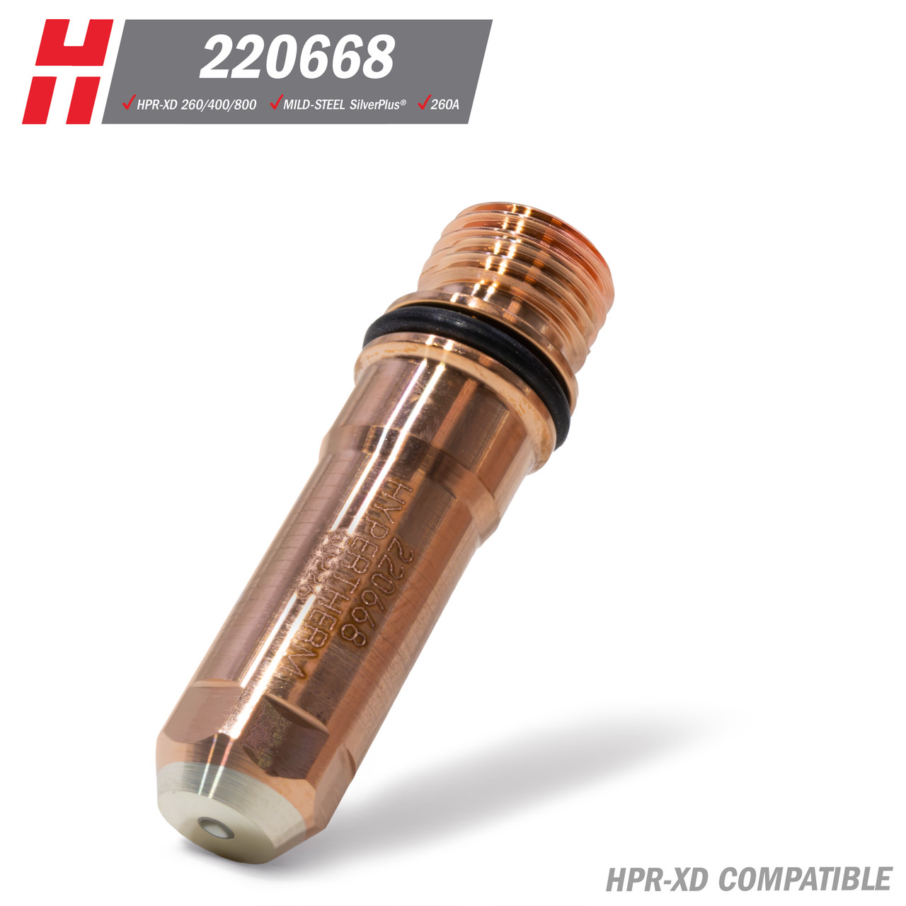 Hypertherm® HPR-XD® Electrode: Mild Steel, SilverPlus®, 260A (220668)