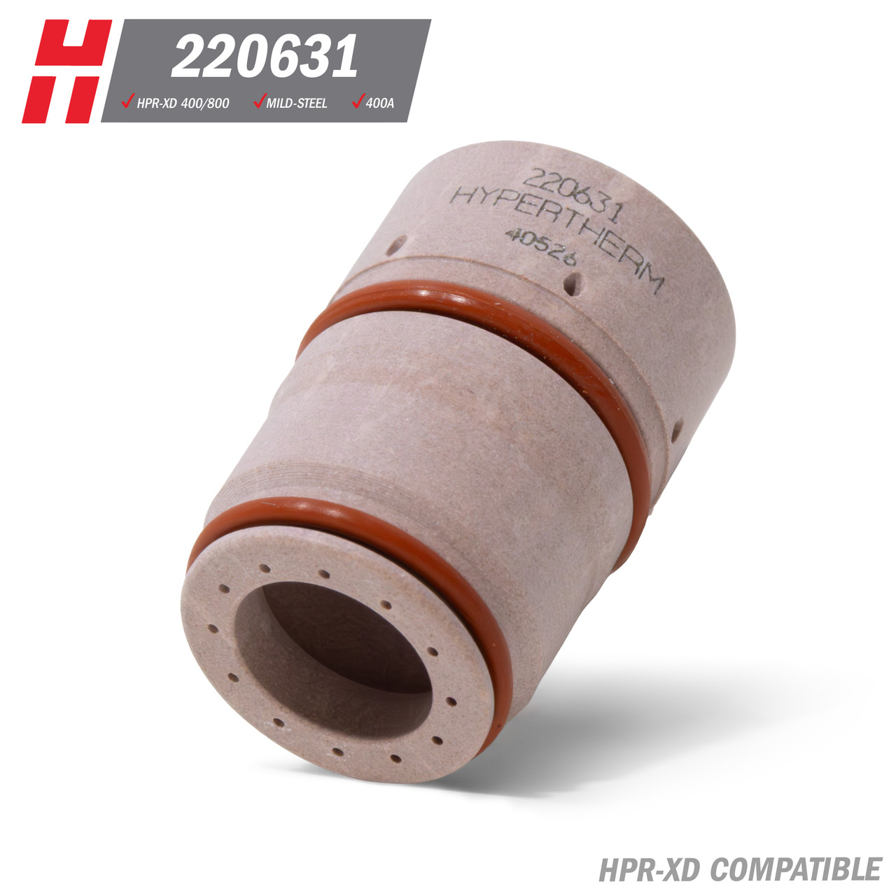 Hypertherm® HPR-XD® Swirl Ring: Clockwise, Mild Steel, 400A (220631)
