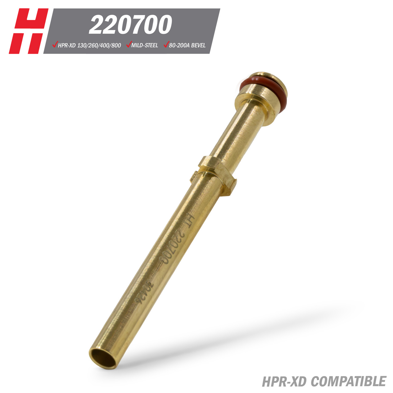 Hypertherm® HPR-XD® Water Tube: Mild Steel, 80-200A Bevel (220700)