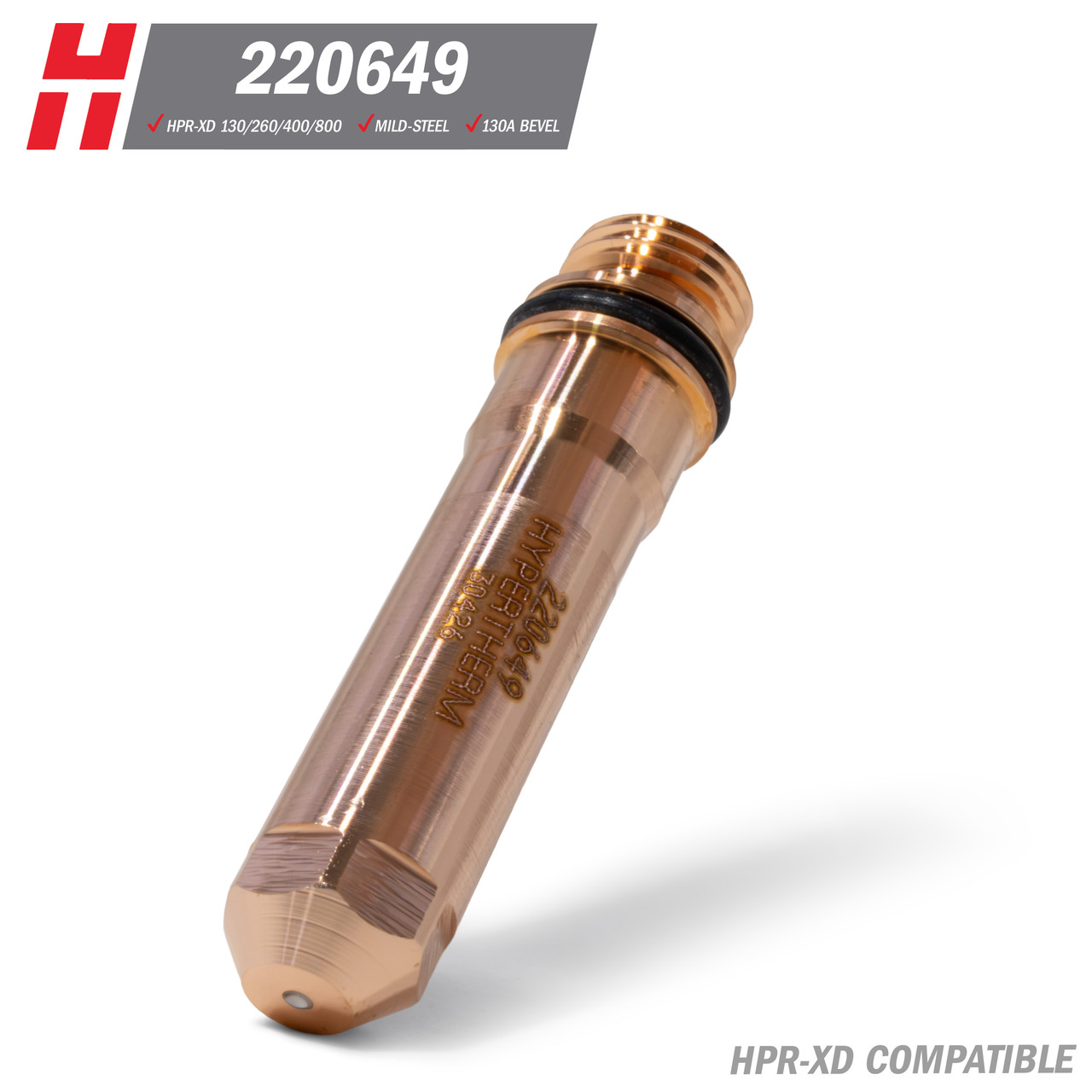 Hypertherm® HPR-XD® Electrode: Mild Steel, 130A Bevel (220649)