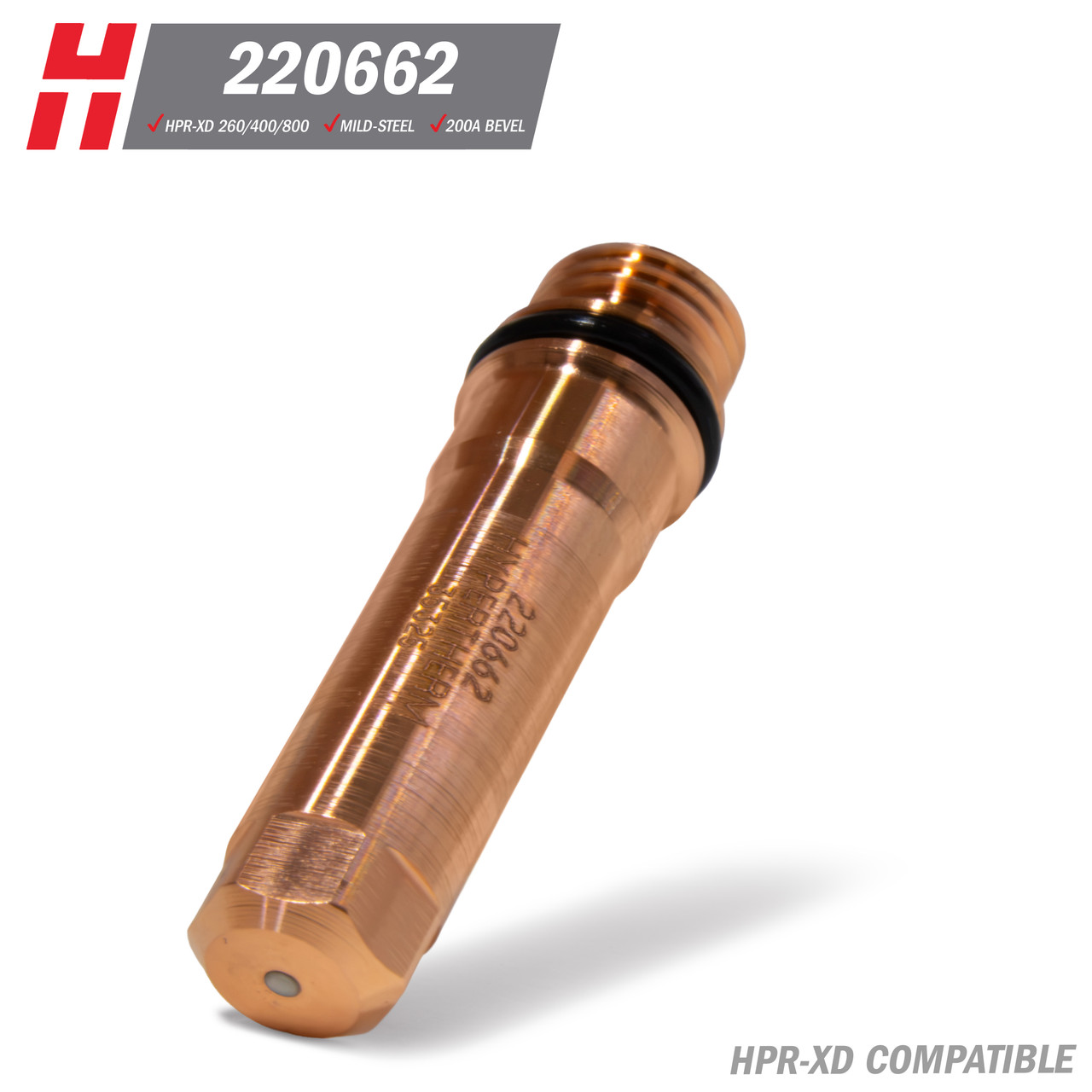 Hypertherm® HPR-XD® Electrode: Mild Steel, 200A Bevel (220662)