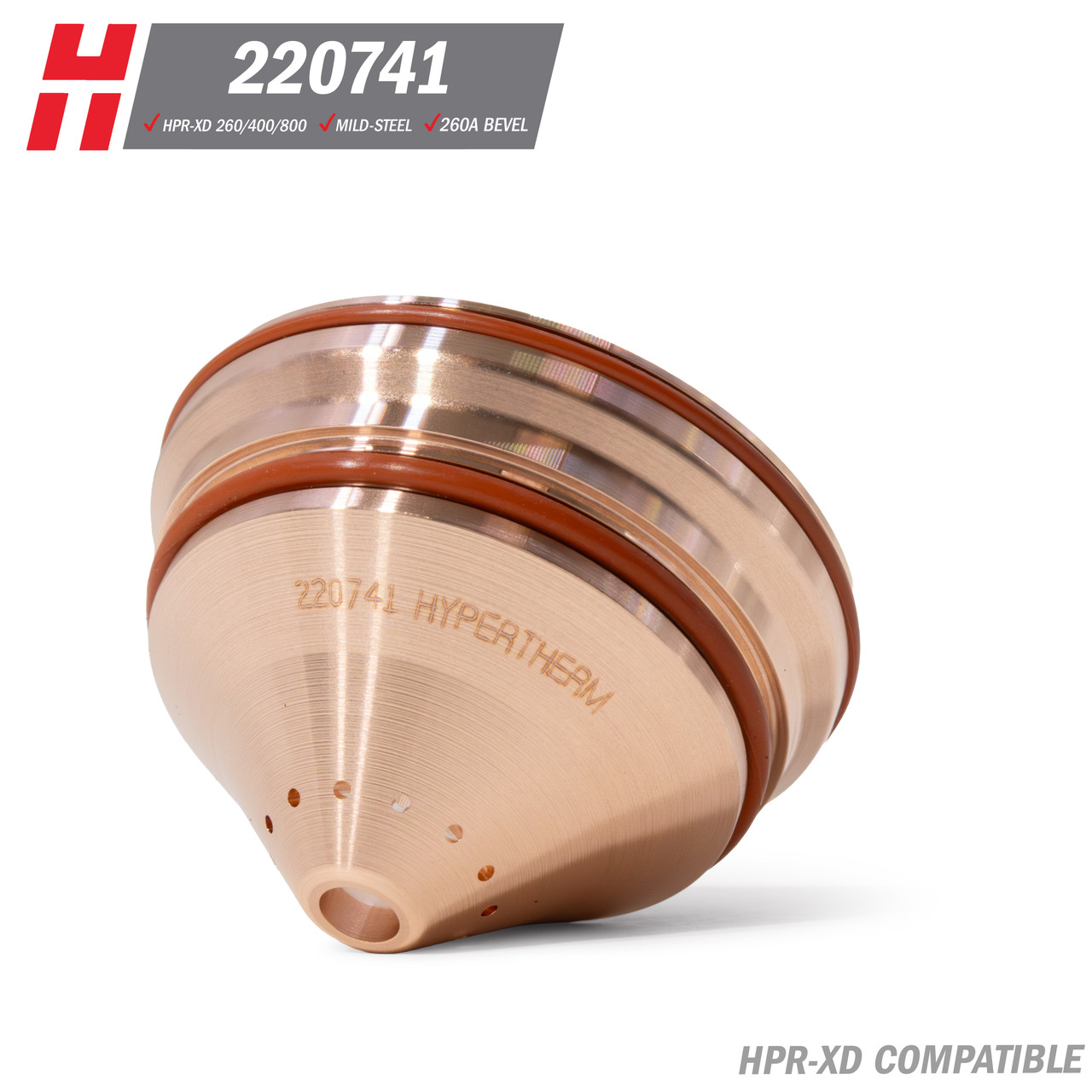 ハンター Hypertherm® HPR-XD® Shield Assembly: Mild Steel, 260A Bevel