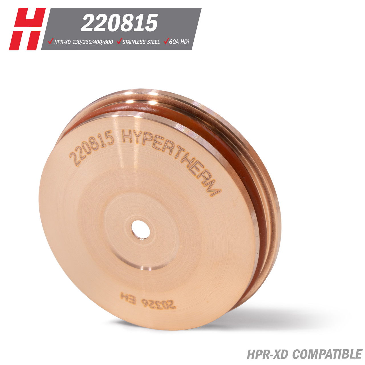 Hypertherm® HPR-XD® Shield Assembly: HDi®, Stainless Steel, 60A (220815)