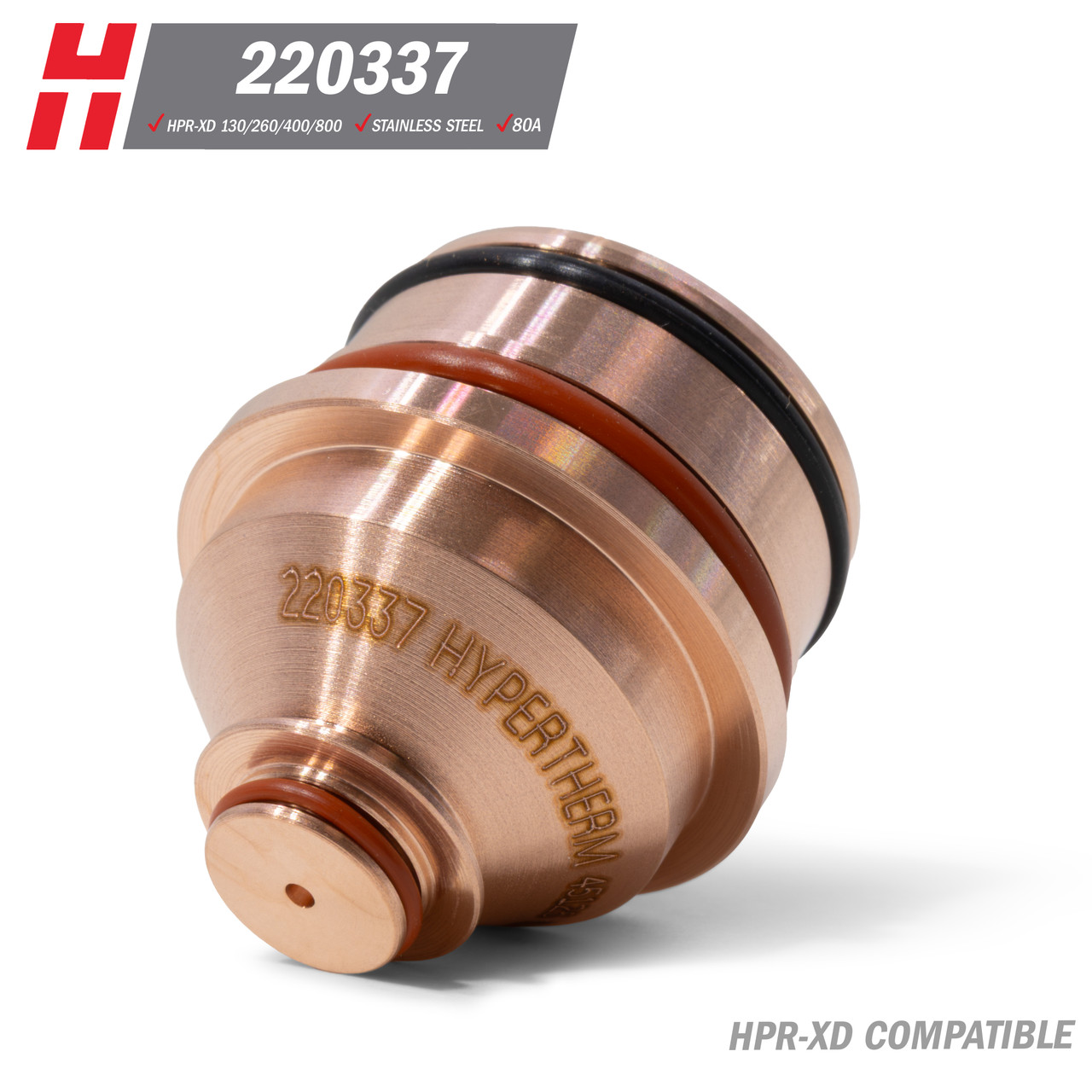 Hypertherm® HPR-XD® Nozzle: Stainless Steel, 80A  (220337)