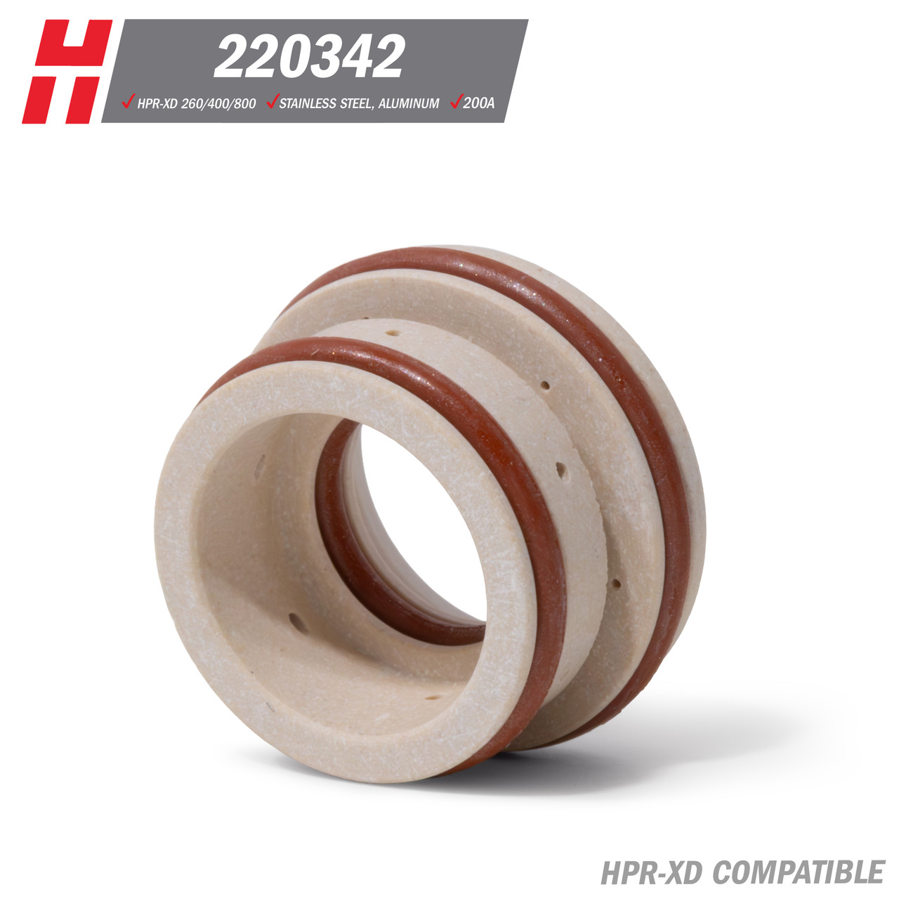 Hypertherm® HPR-XD® Swirl Ring: Stainless Steel, Aluminum, 200A (220342)