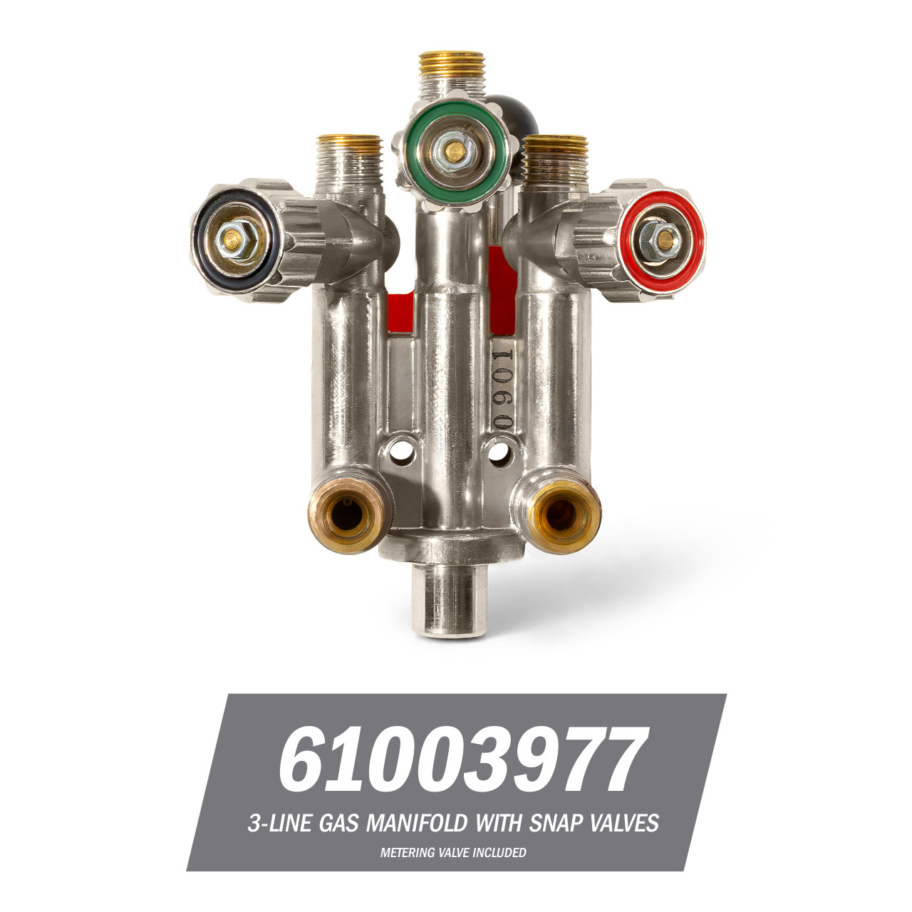 3-Line Gas Manifold with Snap Valves (Metering Valve Included)