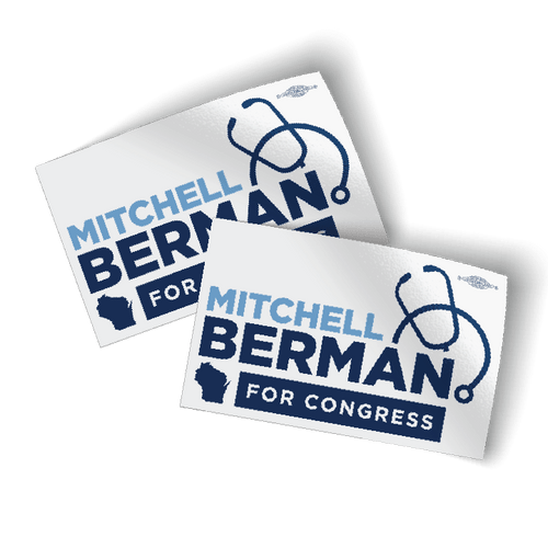 Mitchell Berman (6.4" x 4" Vinyl Sticker -- Pack of Two!)