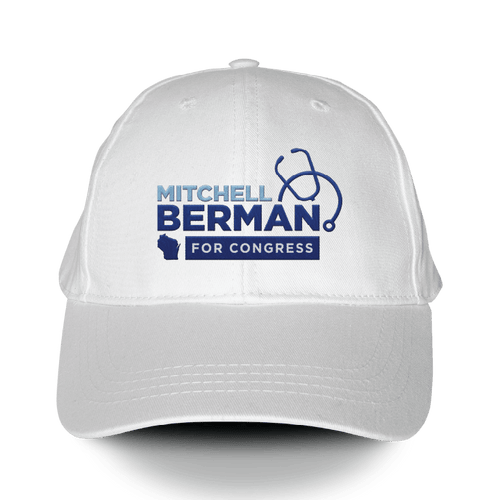 Mitchell Berman (Embroidered White Baseball Cap)