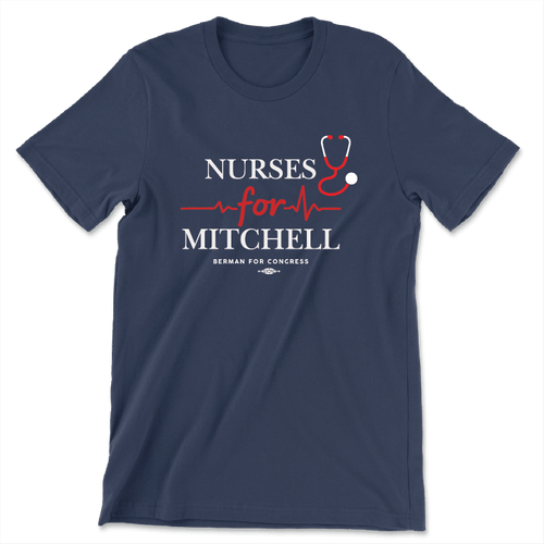 Nurses for Mitchell (Unisex Navy Tee)