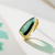 Gold unique rings category: Spear‑Cut Green Tourmaline Ring in yellow gold