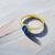 0.30 ct Madagascar sapphire and 0.10 ct yellow diamond ring – gold unique rings