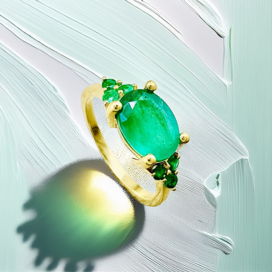 Oval Emerald Ring 1.81 tcw in 18 kt Gold – Unique Rings For Women