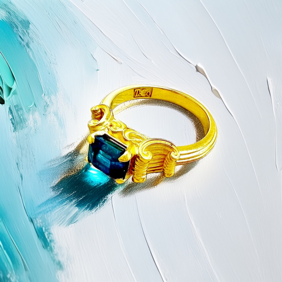 One‑of‑a‑kind blue tourmaline cocktail ring – ring unique design