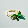 Oval Emerald Tsavorite & Diamond Ring in 18kt Gold – Unique Rings For Women
