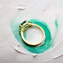 Handcrafted oval emerald ring for women – ring unique design